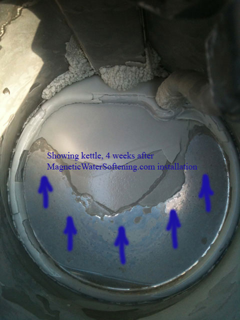 Kettle condition 4 weeks after Magnetic Water Softener installation 